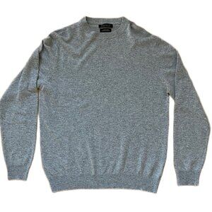 Italian Cashmere Blend Sweater Men's Large Gray Luxury Knit Made In Italy NEW